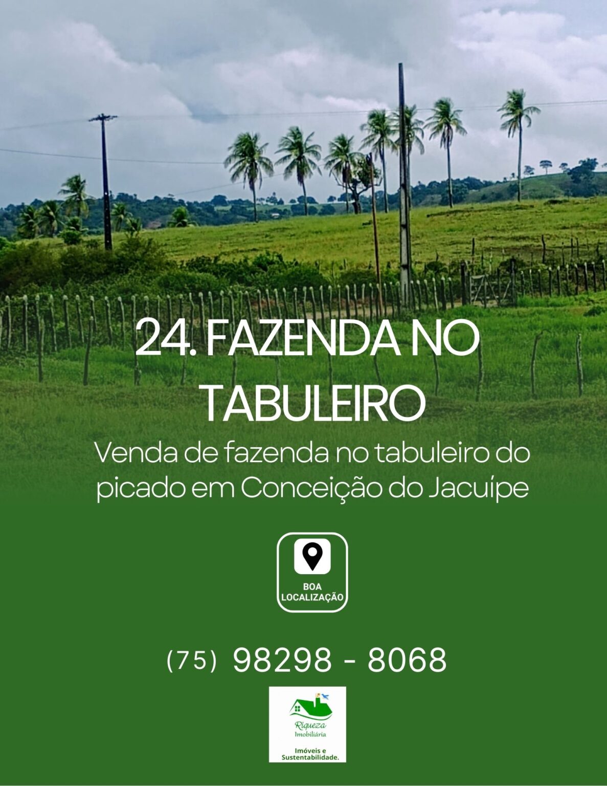 C24. Fazenda à venda no Tabuleiro em Conceição do Jacuípe