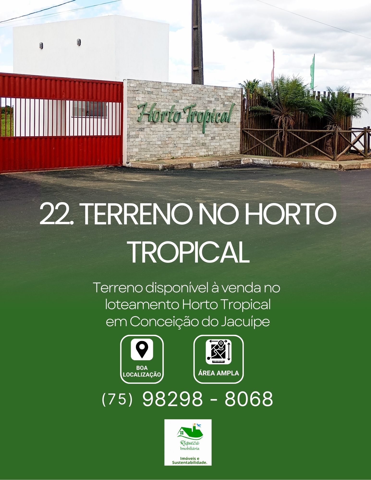 C22. Terreno no Horto Tropical em Conceição do Jacuípe