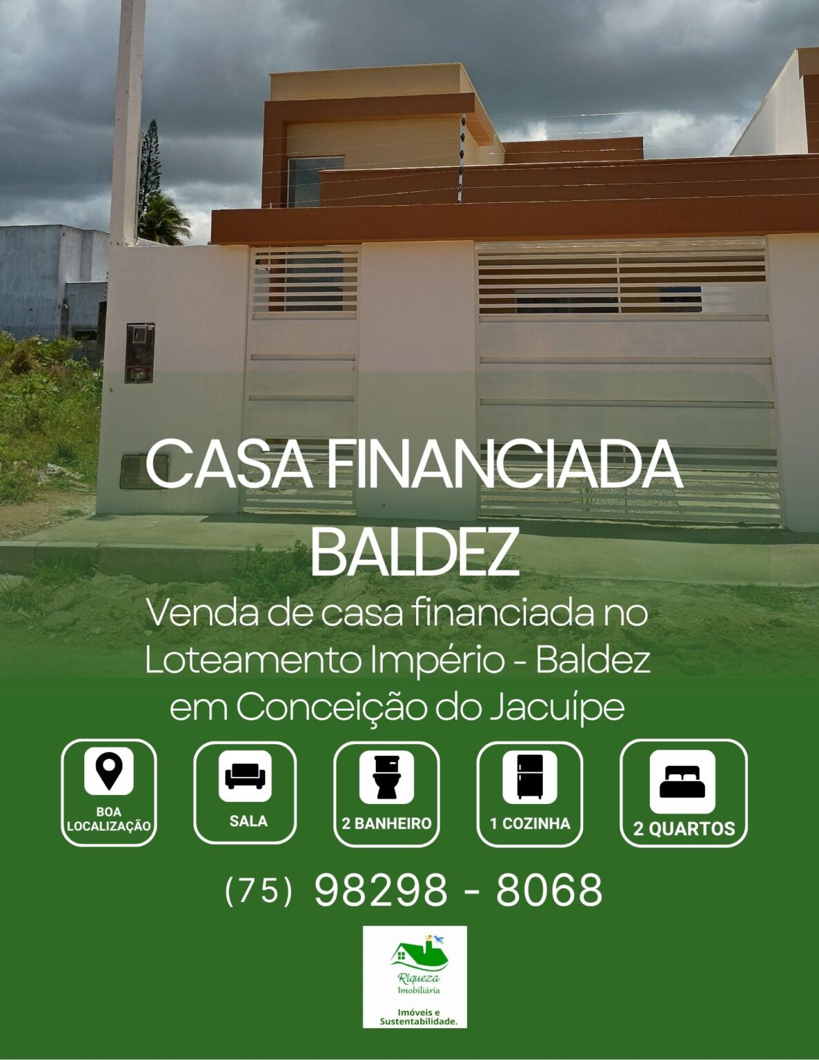 C44. CASA FINANCIADA NO BALDEZ EM CONCEIÇÃO DO JACUÍPE