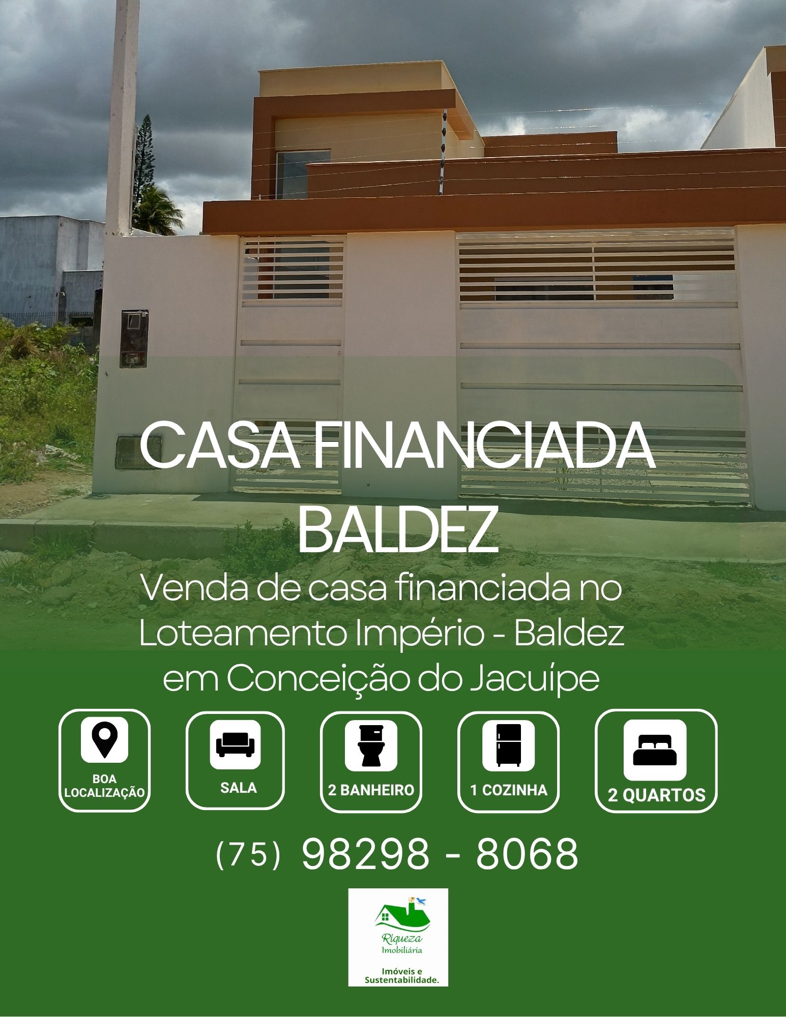 C44. CASA FINANCIADA NO BALDEZ EM CONCEIÇÃO DO JACUÍPE