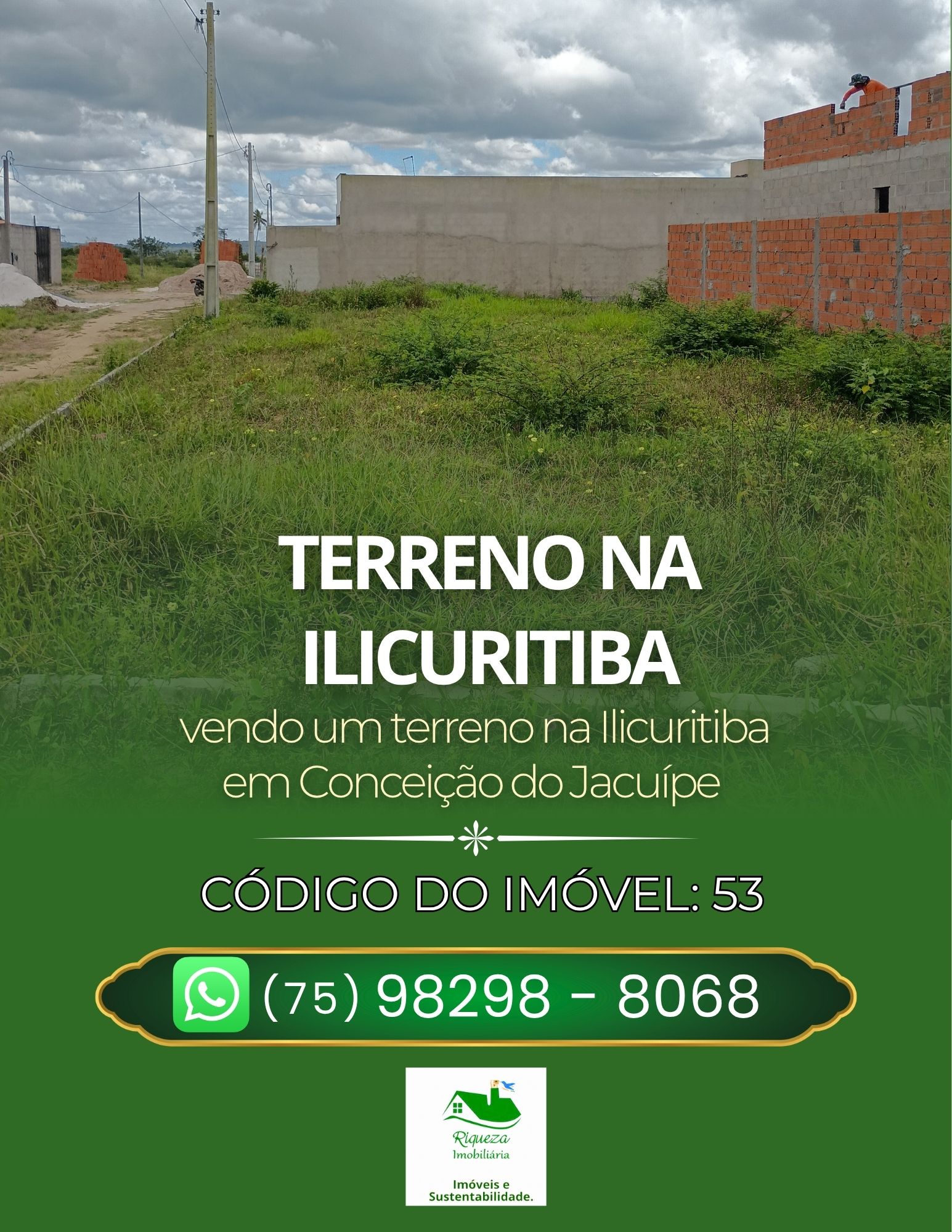 C53. TERRENO NA ILICURITIBA EM CONCEIÇÃO DO JACUÍPE