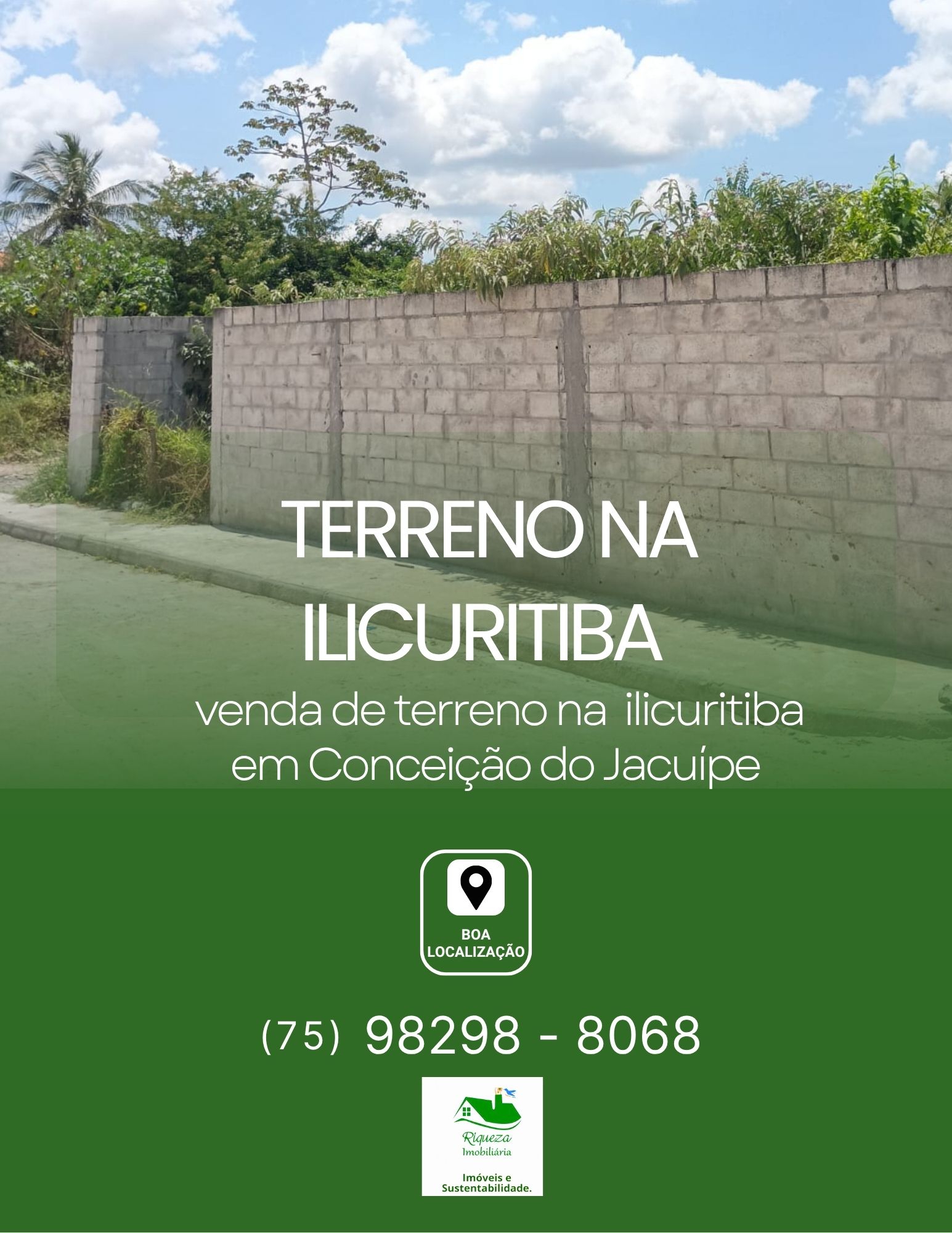 C51. TERRENO NA ILICURITIBA EM CONCEIÇÃO DO JACUÍPE