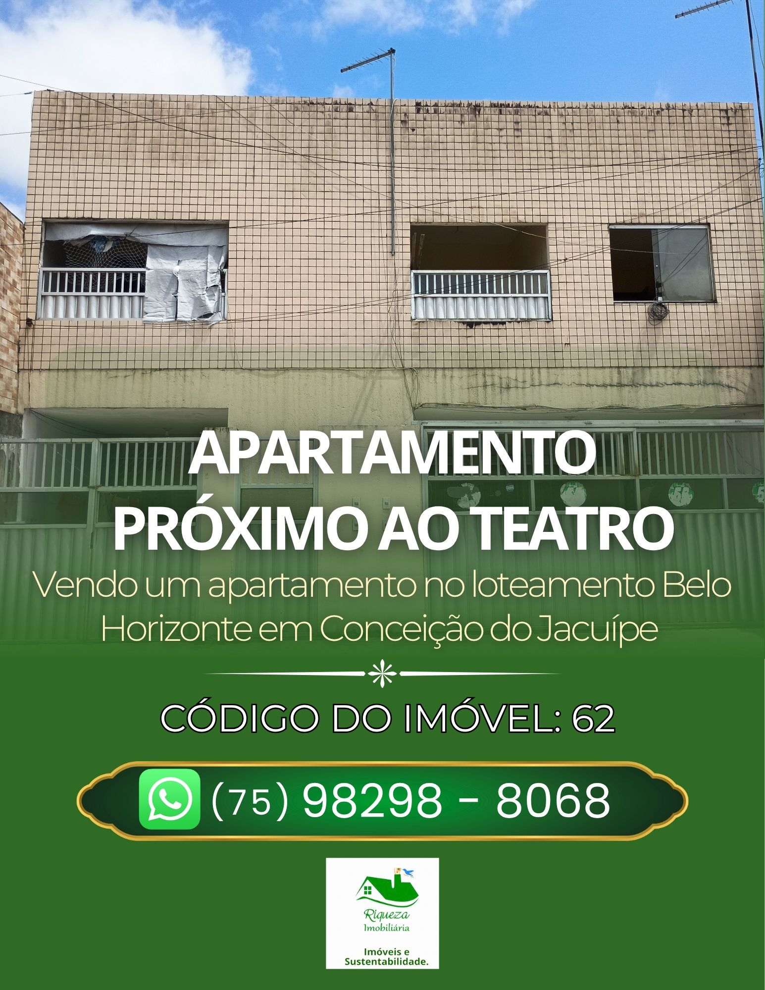 C62. APARTAMENTO NO LOTEAMENTO BELO HORIZONTE EM CONCEIÇÃO DO JACUÍPE