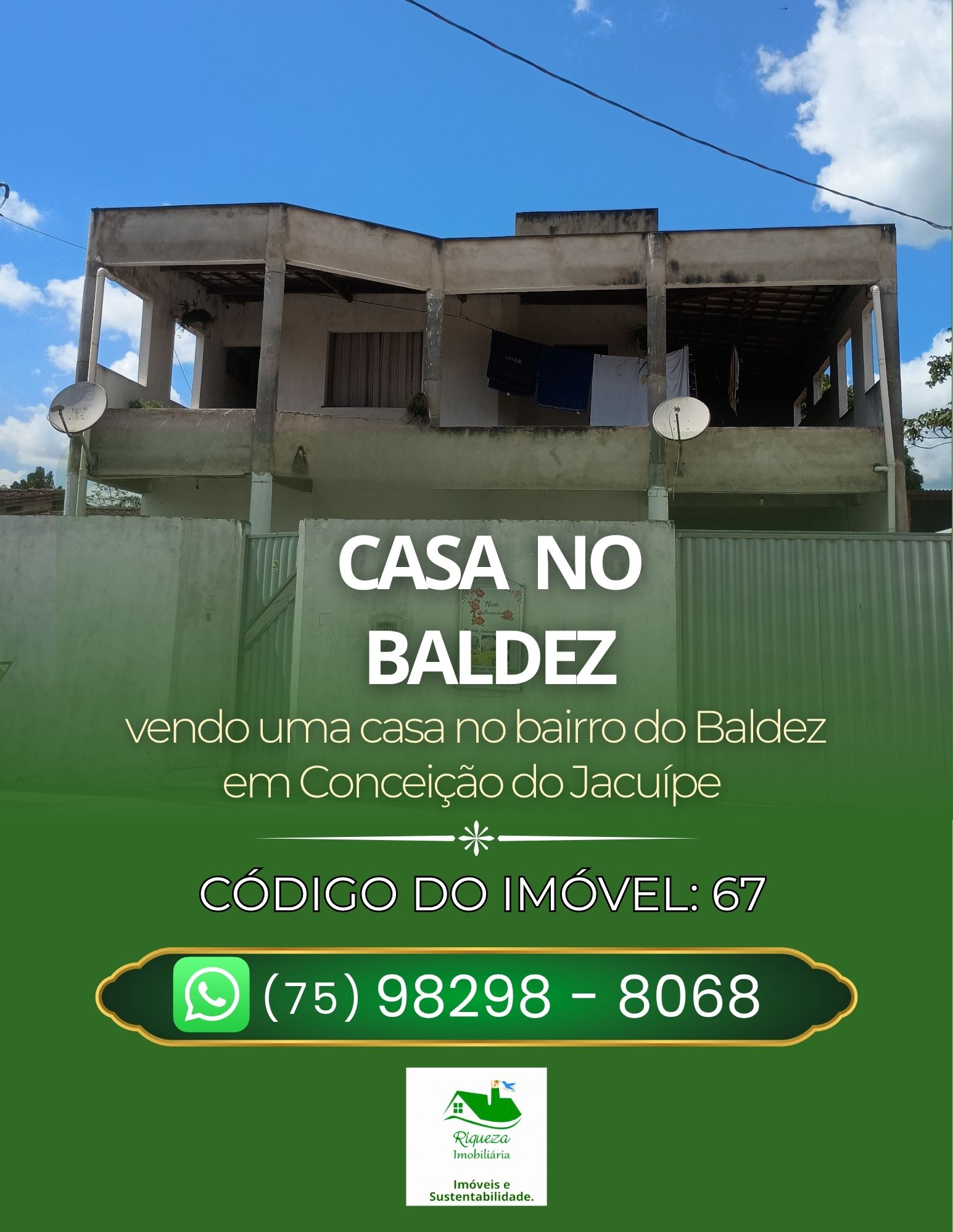 C67. CASA NO BALDEZ EM CONCEIÇÃO DO JACUÍPE