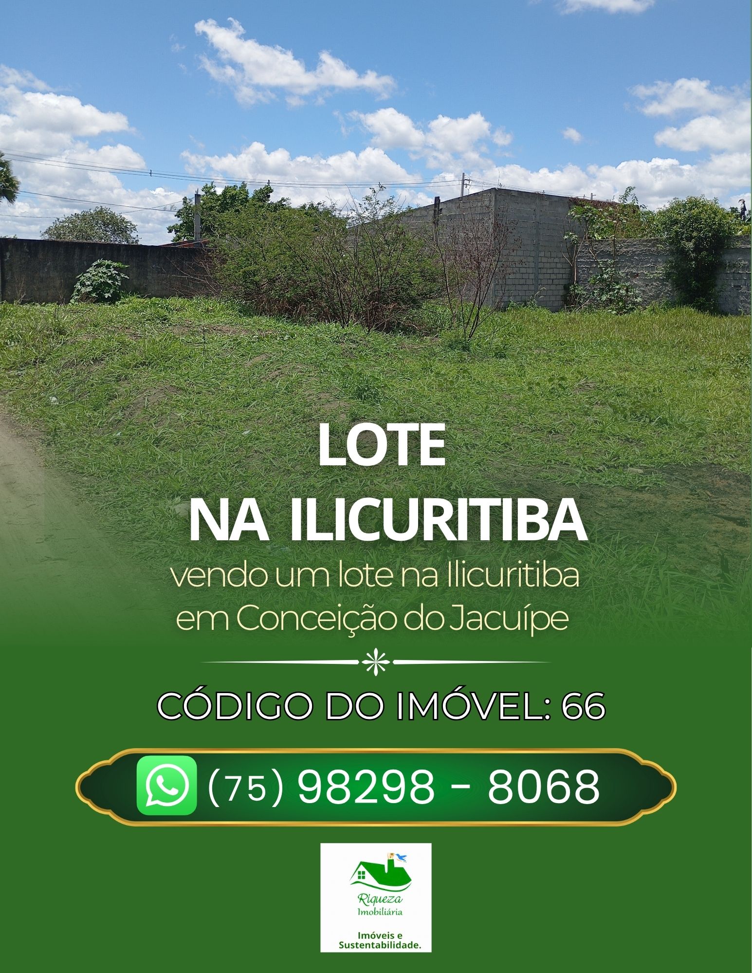 C66. LOTE NA ILICURITIBA EM CONCEIÇÃO DO JACUÍPE