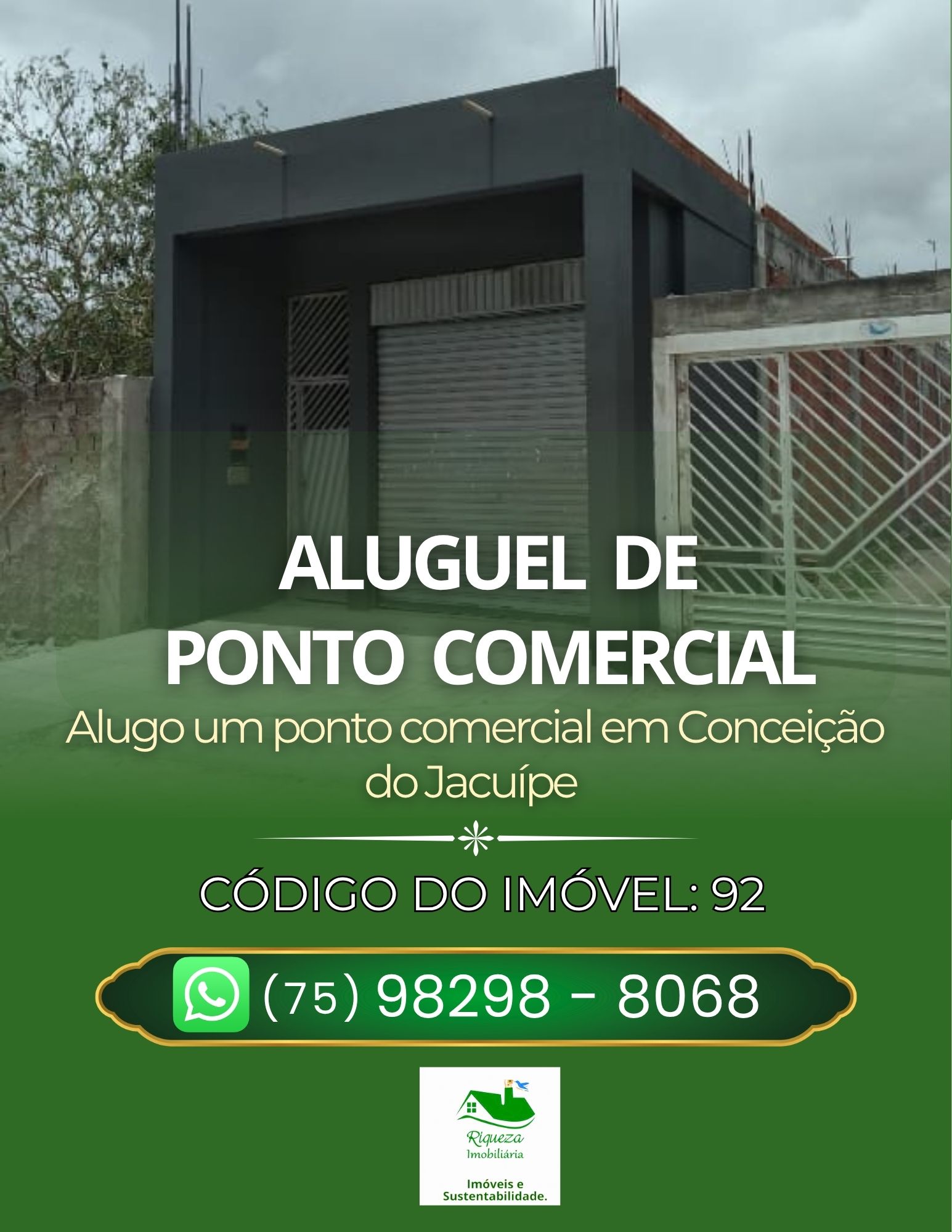 C92. ALUGUEL DE PONTO COMERCIAL EM CONCEIÇÃO DO JACUÍPE