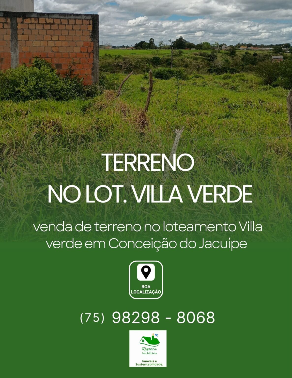 C56. TERRENO NO VILLA VERDE EM CONCEIÇÃO DO JACUÍPE