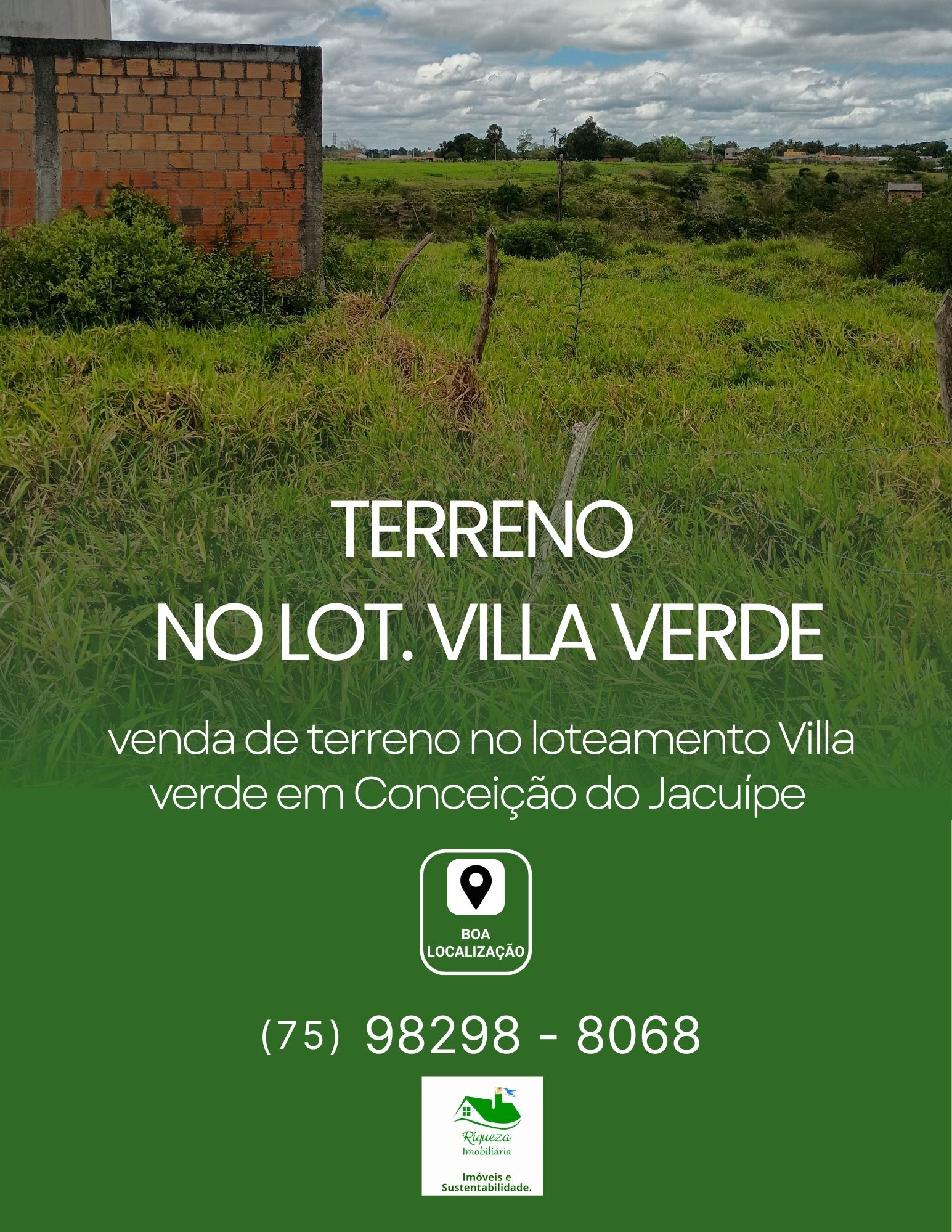 C56. TERRENO NO VILLA VERDE EM CONCEIÇÃO DO JACUÍPE