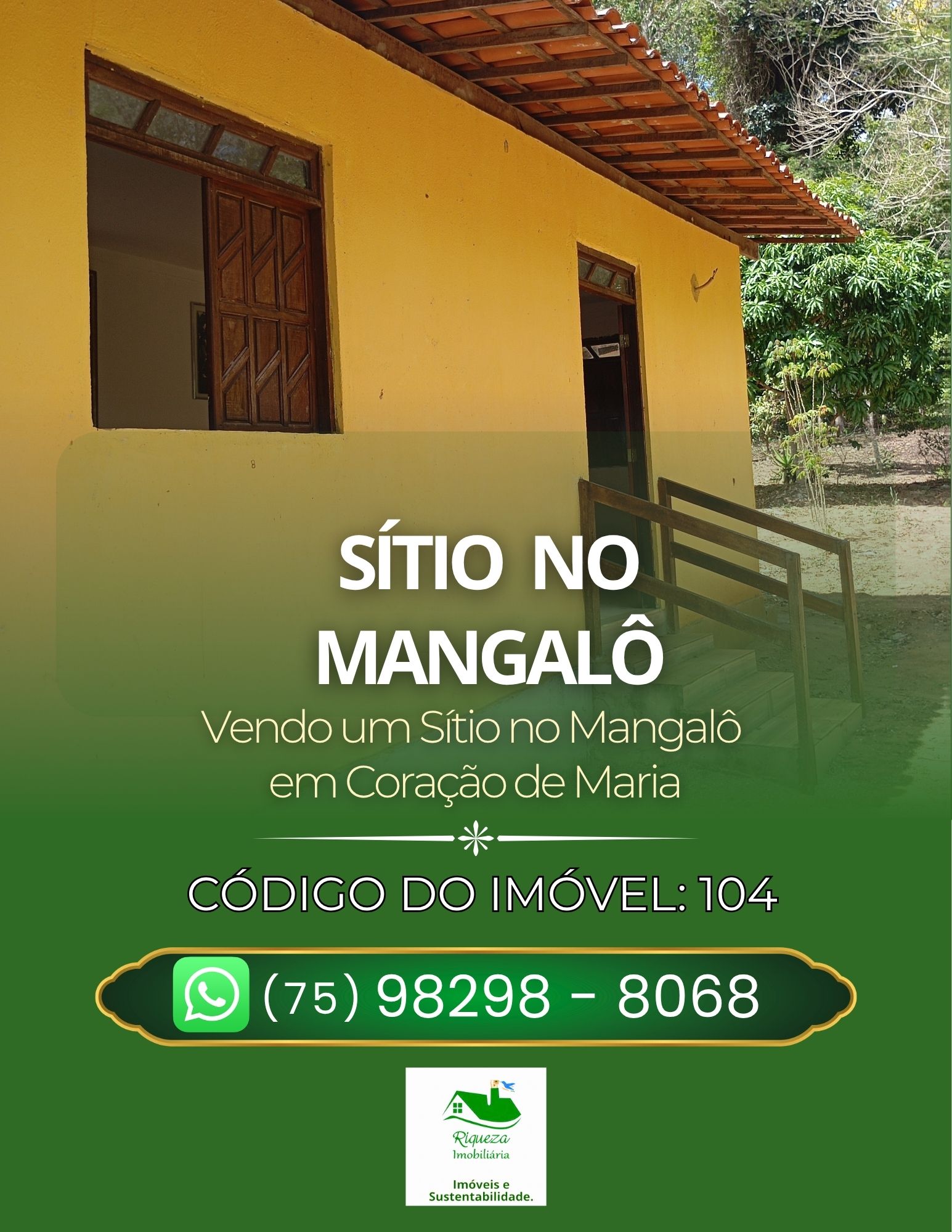 C104. SÍTIO NO MANGALÔ EM CORAÇÃO DE MARIA