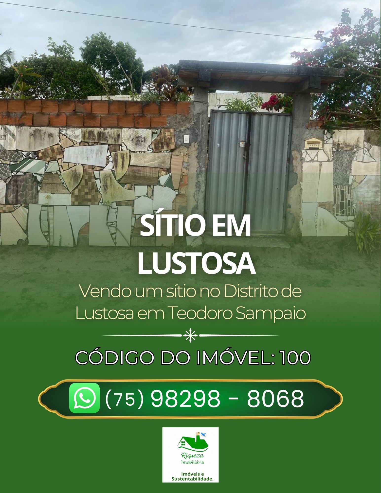 C.100 SÍTIO NO DISTRITO DE LUSTOSA EM TEODORO SAMPAIO