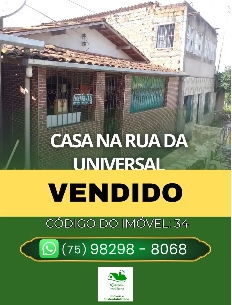 C34. CASA NA RUA DA UNIVERSAL EM CONCEIÇÃO DO JACUIPE VENDIDA