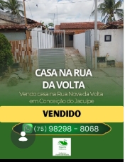 C102. CASA NA RUA NOVA DA VOLTA EM CONCEIÇÃO DO JACUIPE VENDIDA