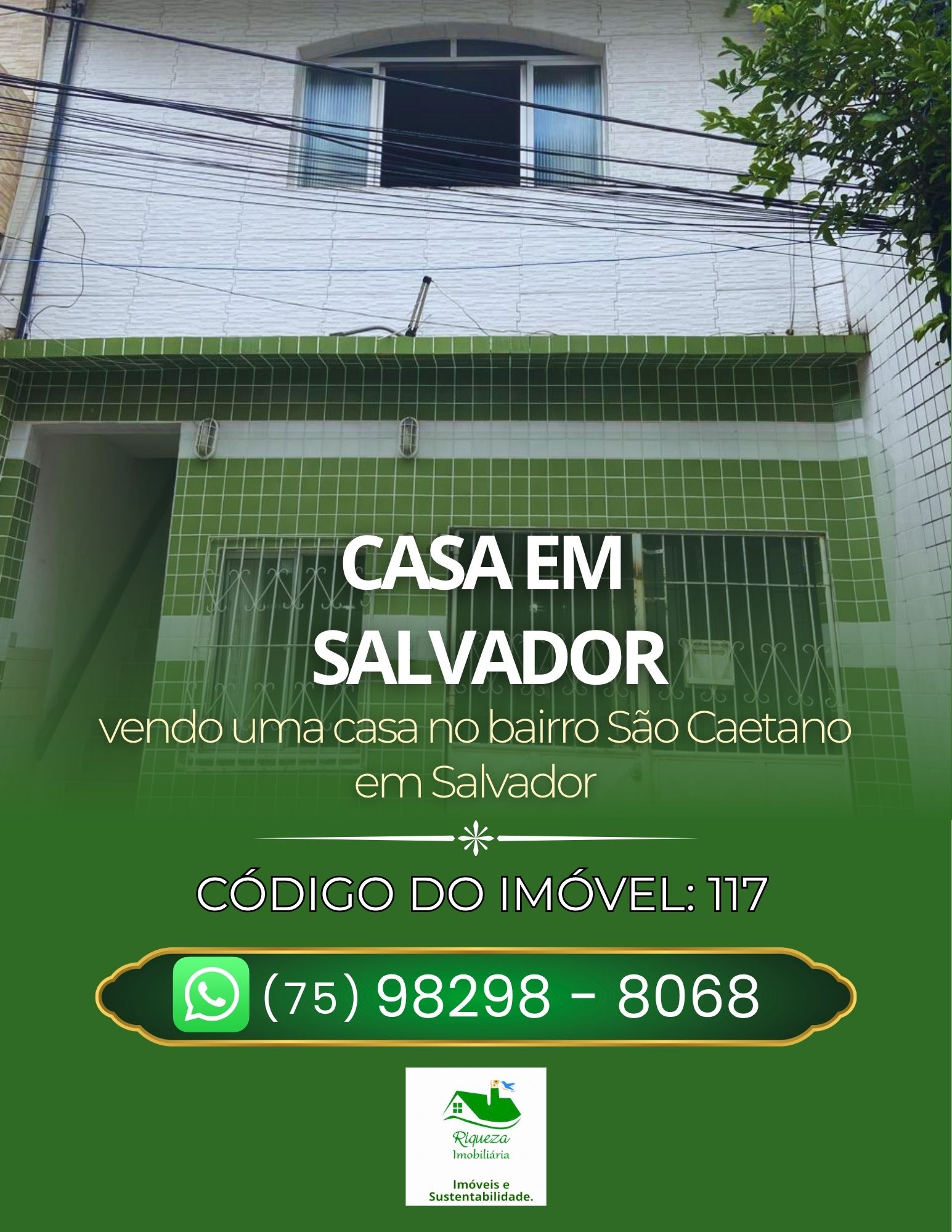 C117. CASA  NO BAIRRO SÃO CAETANO EM SALVADOR