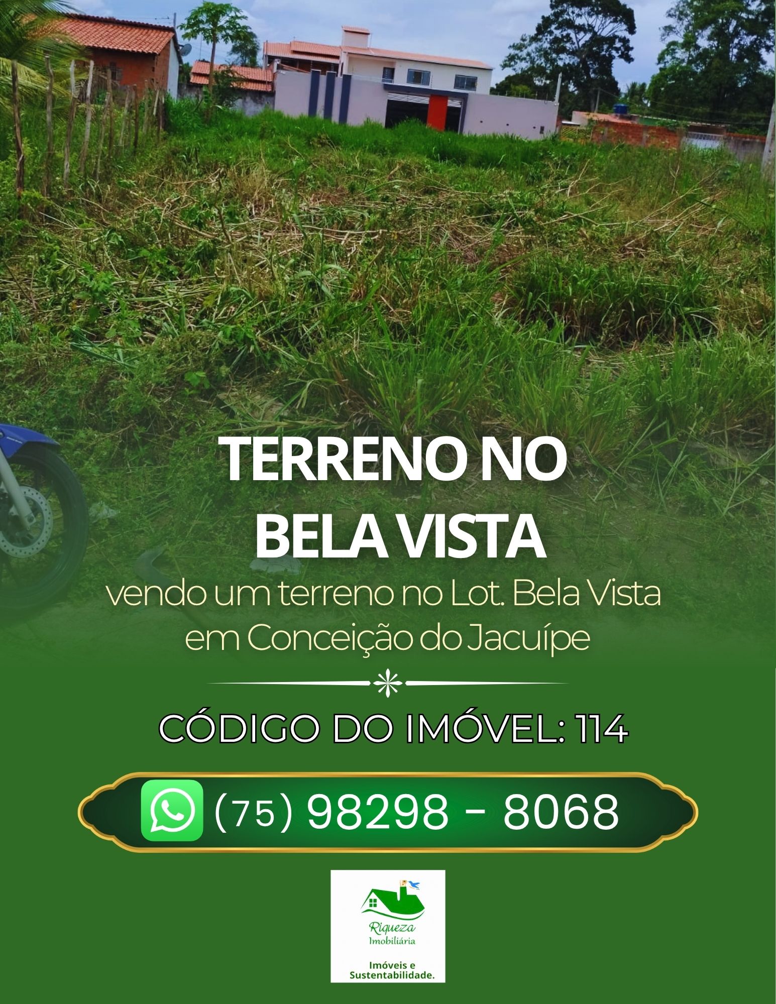 C114. TERRENO NO BELA VISTA EM CONCEIÇÃO DO JACUÍPE