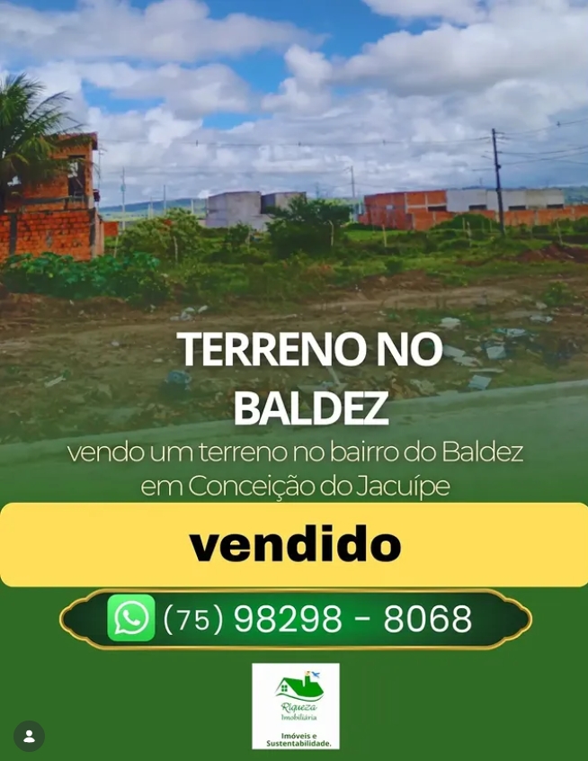 C127. TERRENO NO BALDEZ EM CONCEIÇÃO DO JACUIPE VENDIDA