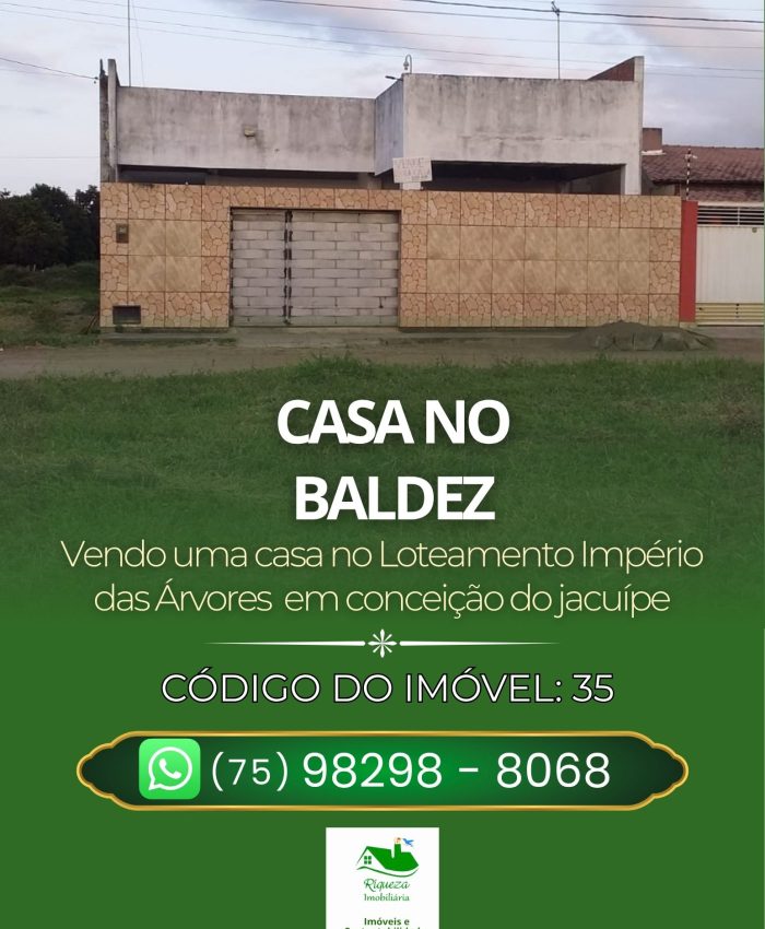 C35. Casa no Baldez em Conceição do Jacuípe