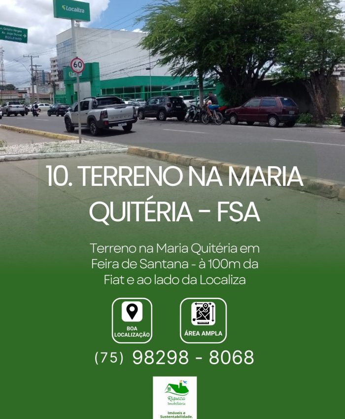 C10. TERRENO NA  MARIA QUITÉRIA – FSA