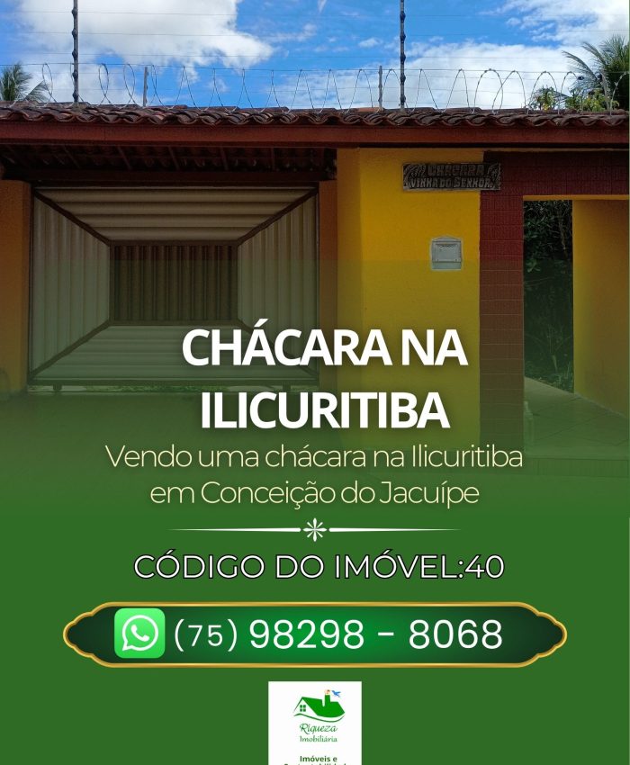 C40. CHÁCARA NA ILICURITIBA EM CONCEIÇÃO DO JACUÍPE