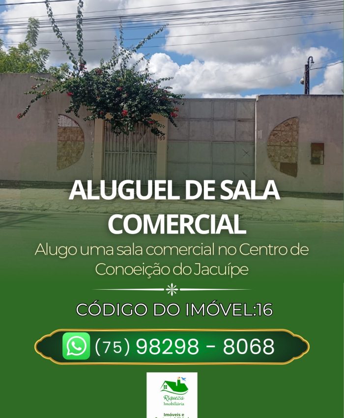 C16. ALUGUEL DE SALA  COMERCIAL