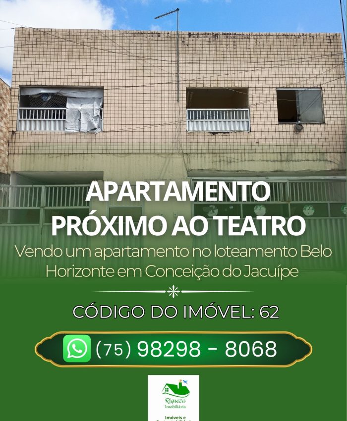 C62. APARTAMENTO NO LOTEAMENTO BELO HORIZONTE EM CONCEIÇÃO DO JACUÍPE