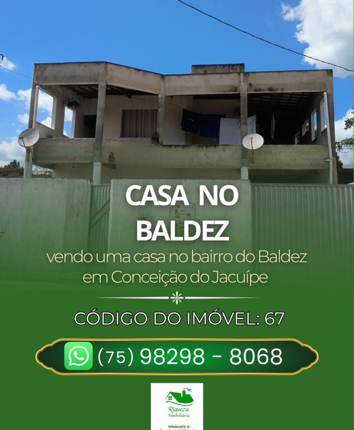 C67. CASA NO BALDEZ EM CONCEIÇÃO DO JACUÍPE