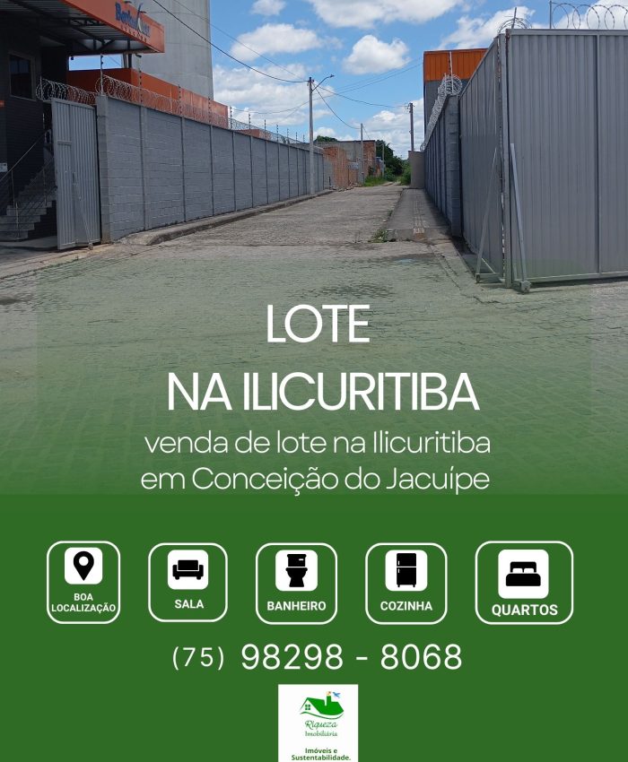 C65. LOTE NA ILICURITIBA EM CONCEIÇÃO DO JACUÍPE