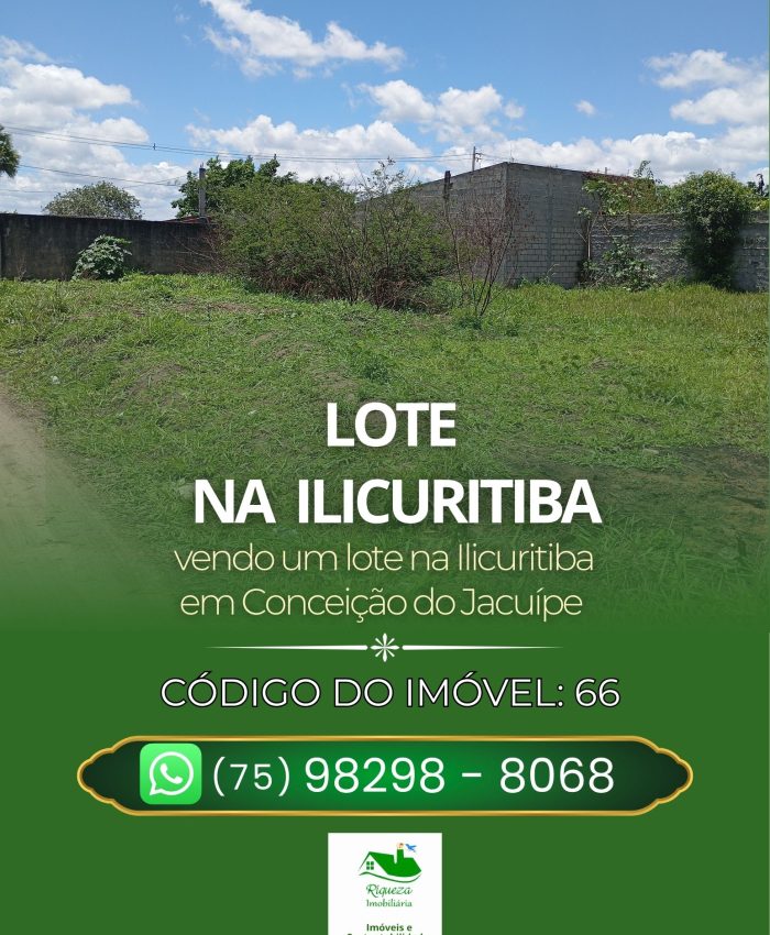 C66. LOTE NA ILICURITIBA EM CONCEIÇÃO DO JACUÍPE