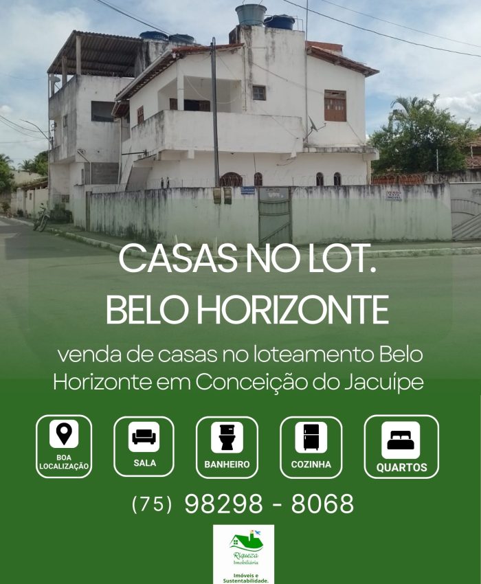 C91. CASAS NO LOTEAMENTO BELO HORIZONTE EM CONCEIÇÃO DO JACUÍPE