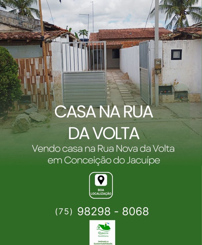 C102. CASA NA RUA NOVA DA VOLTA EM CONCEIÇÃO DO JACUÍPE