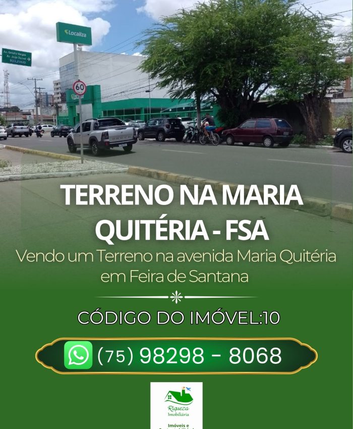 C10. TERRENO NA  MARIA QUITÉRIA – FSA