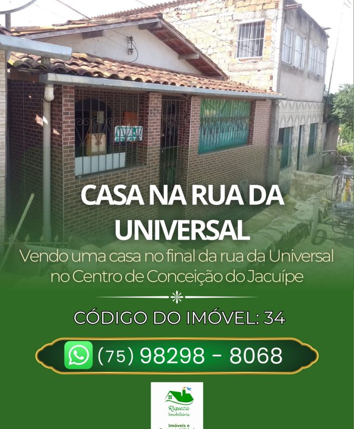 C34. Casa na Rua da Universal em Conceição do Jacuípe