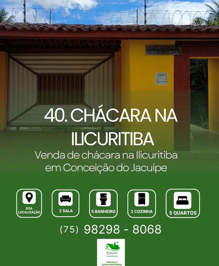 C40. CHÁCARA NA ILICURITIBA EM CONCEIÇÃO DO JACUÍPE