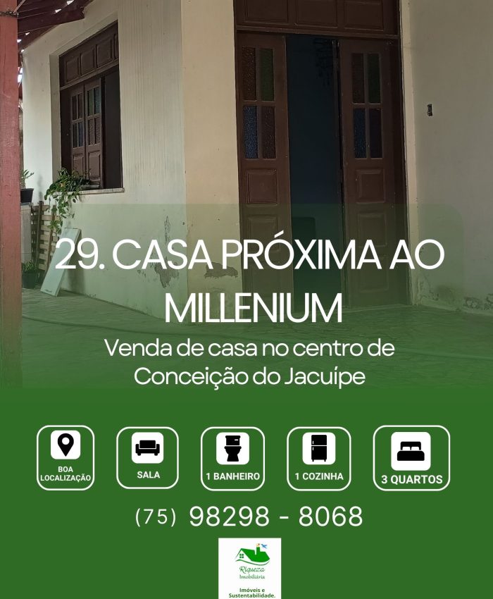 C29. Casa próxima ao colégio Millenium em Conceição do Jacuípe
