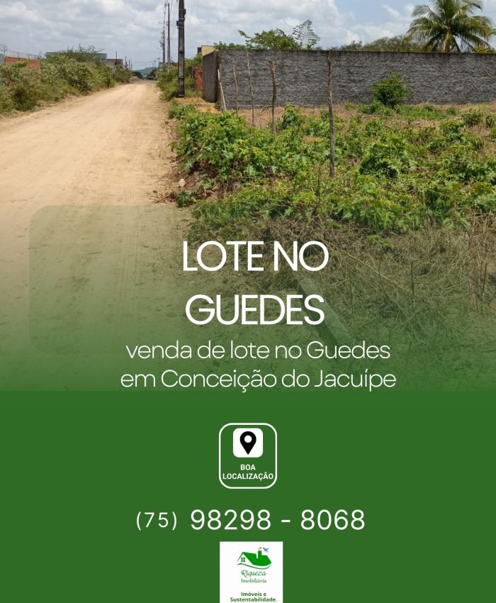C52. LOTE NO GUEDES EM CONCEIÇÃO DO JACUÍPE