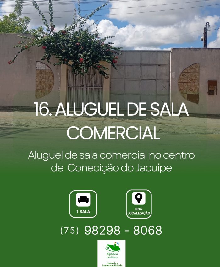 C16. ALUGUEL DE SALA  COMERCIAL