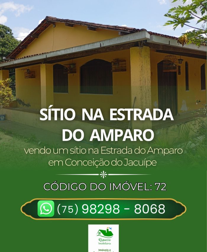 C72. SÍTIO NA ESTRADA DO AMPARO EM CONCEIÇÃO DO JACUÍPE