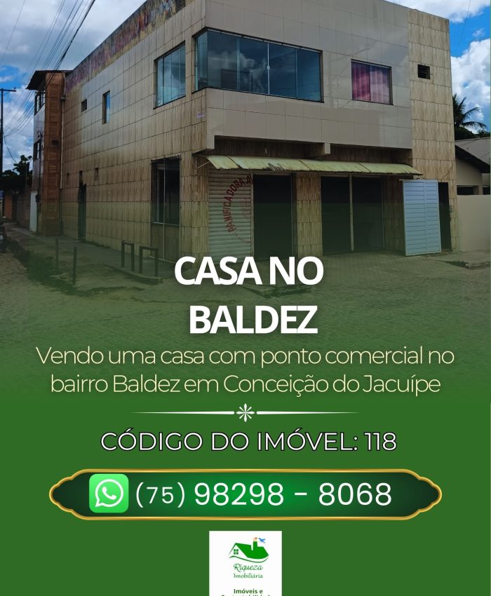 C118. CASA NO BALDEZ EM CONCEIÇÃO DO JACUÍPE