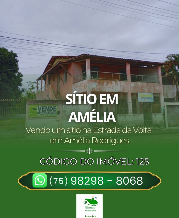 C125. SÍTIO NA ESTRADA DA VOLTA EM AMÉLIA RODRIGUES
